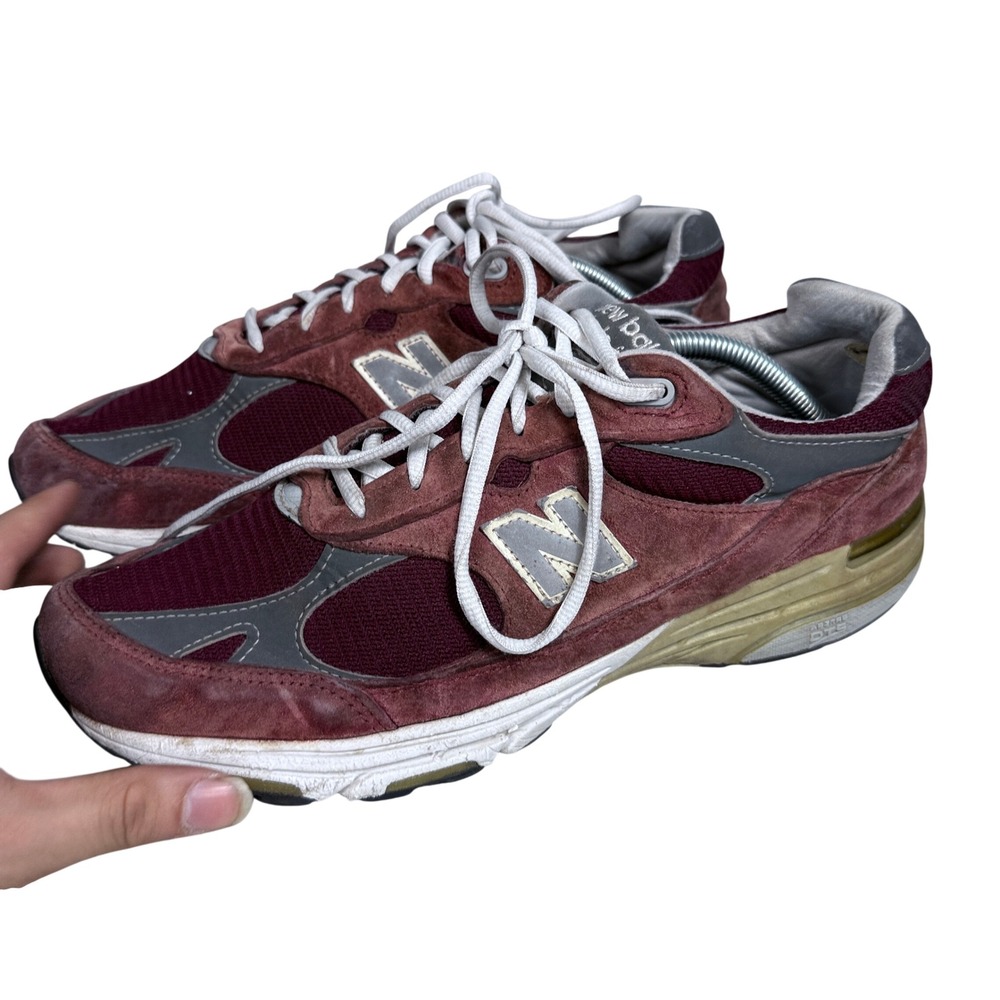 New Balance 993 Heritage Running Shoes Mens 10 Burgundy Grey Suede Made in USA - Picture 3 of 12